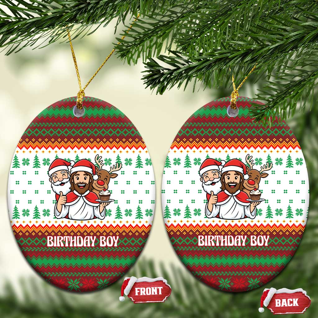 Christmas Jesus Birthday Boy Ceramic Ornament Xmas Holiday Patterns - Wonder Print Shop