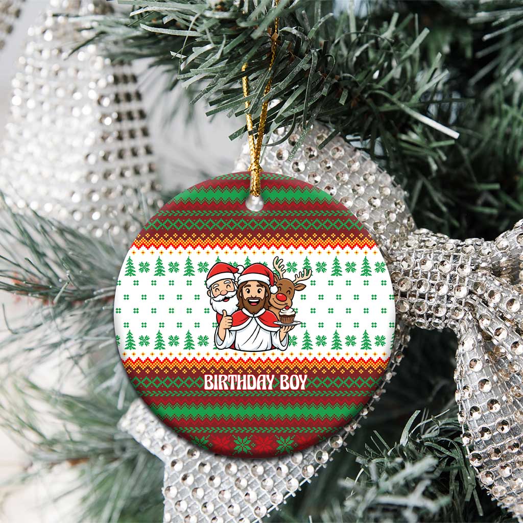 Christmas Jesus Birthday Boy Ceramic Ornament Xmas Holiday Patterns - Wonder Print Shop