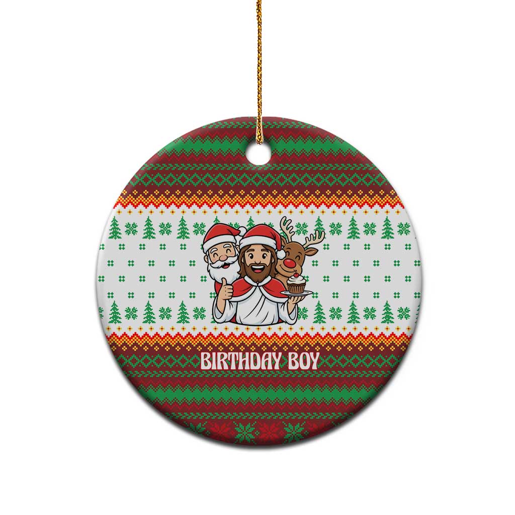 Christmas Jesus Birthday Boy Ceramic Ornament Xmas Holiday Patterns - Wonder Print Shop