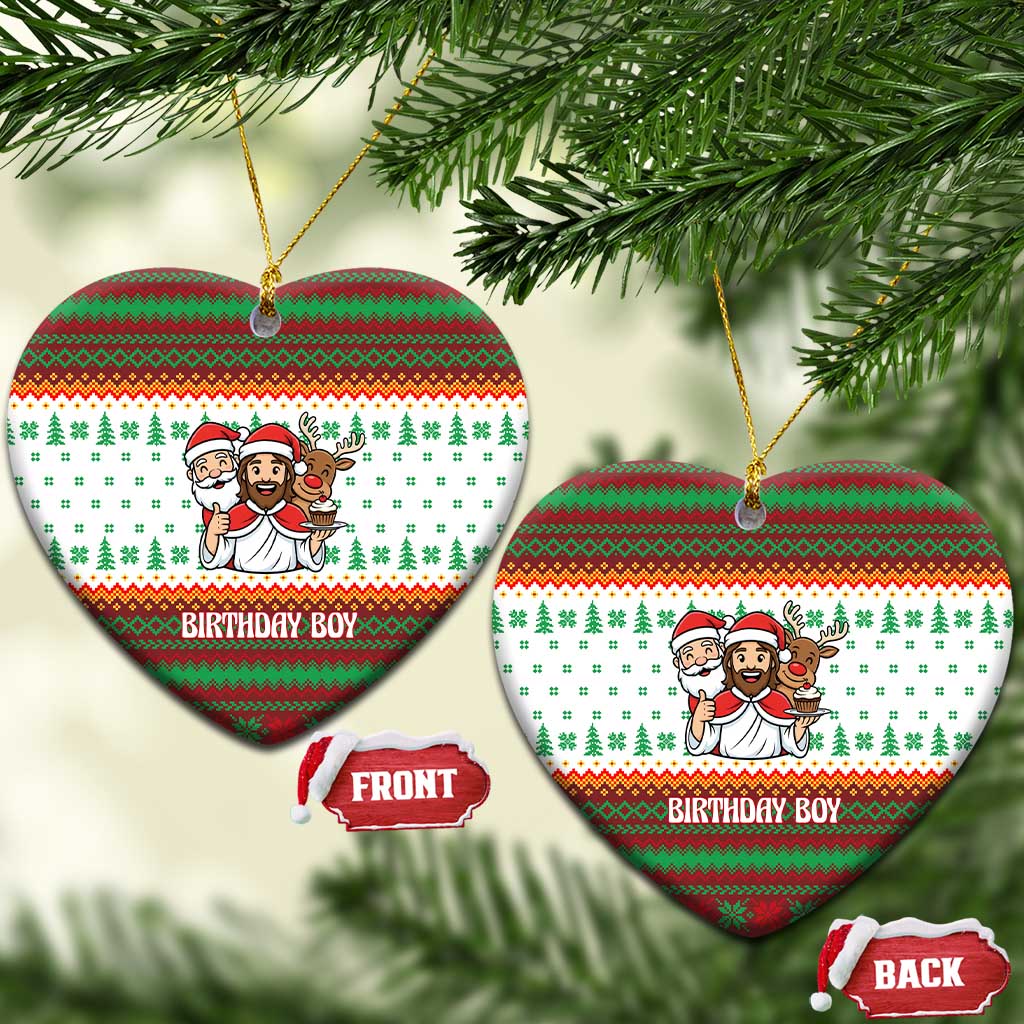 Christmas Jesus Birthday Boy Ceramic Ornament Xmas Holiday Patterns - Wonder Print Shop