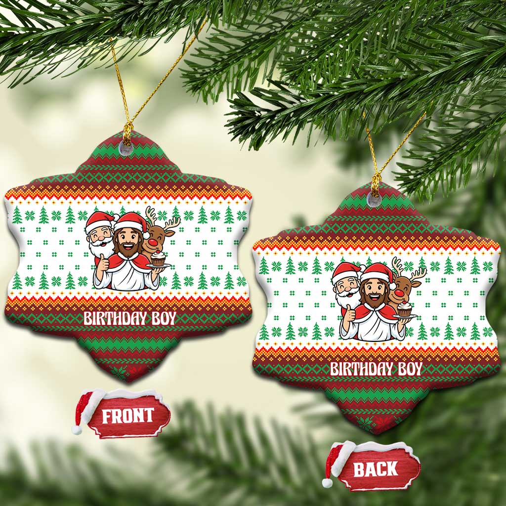 Christmas Jesus Birthday Boy Ceramic Ornament Xmas Holiday Patterns - Wonder Print Shop