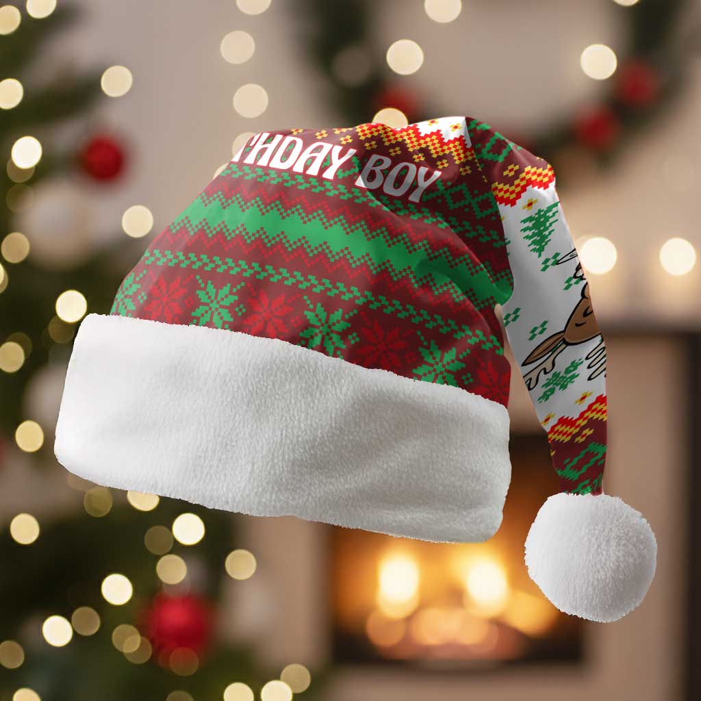 Christmas Jesus Birthday Boy Christmas Santa Hat Xmas Holiday Patterns - Wonder Print Shop