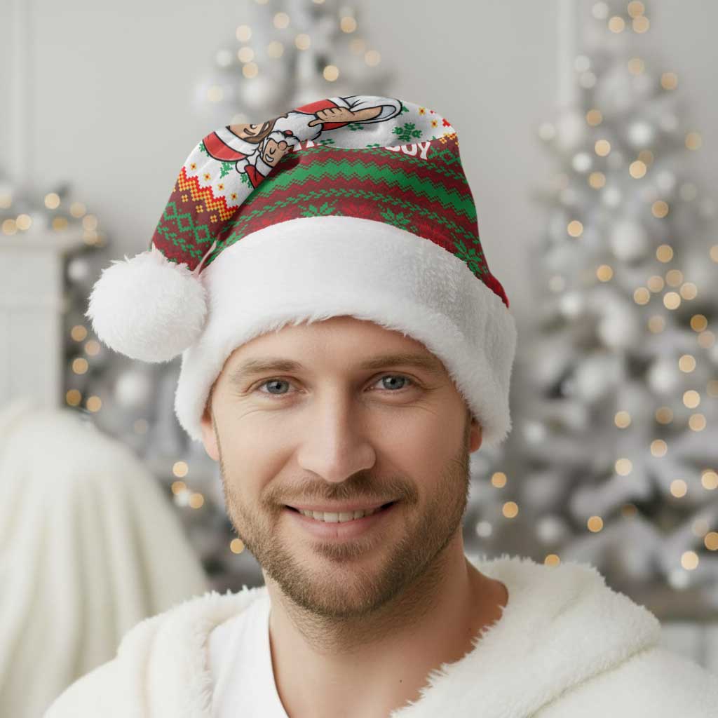 Christmas Jesus Birthday Boy Christmas Santa Hat Xmas Holiday Patterns - Wonder Print Shop