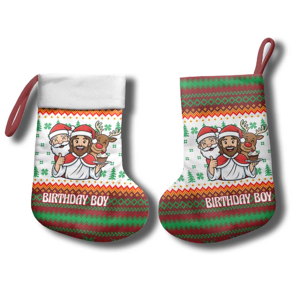 Christmas Jesus Birthday Boy Christmas Stocking Xmas Holiday Patterns - Wonder Print Shop