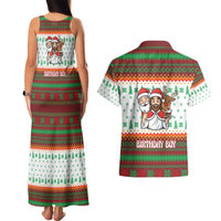 Christmas Jesus Birthday Boy Couples Matching Tank Maxi Dress and Hawaiian Shirt Xmas Holiday Patterns - Wonder Print Shop