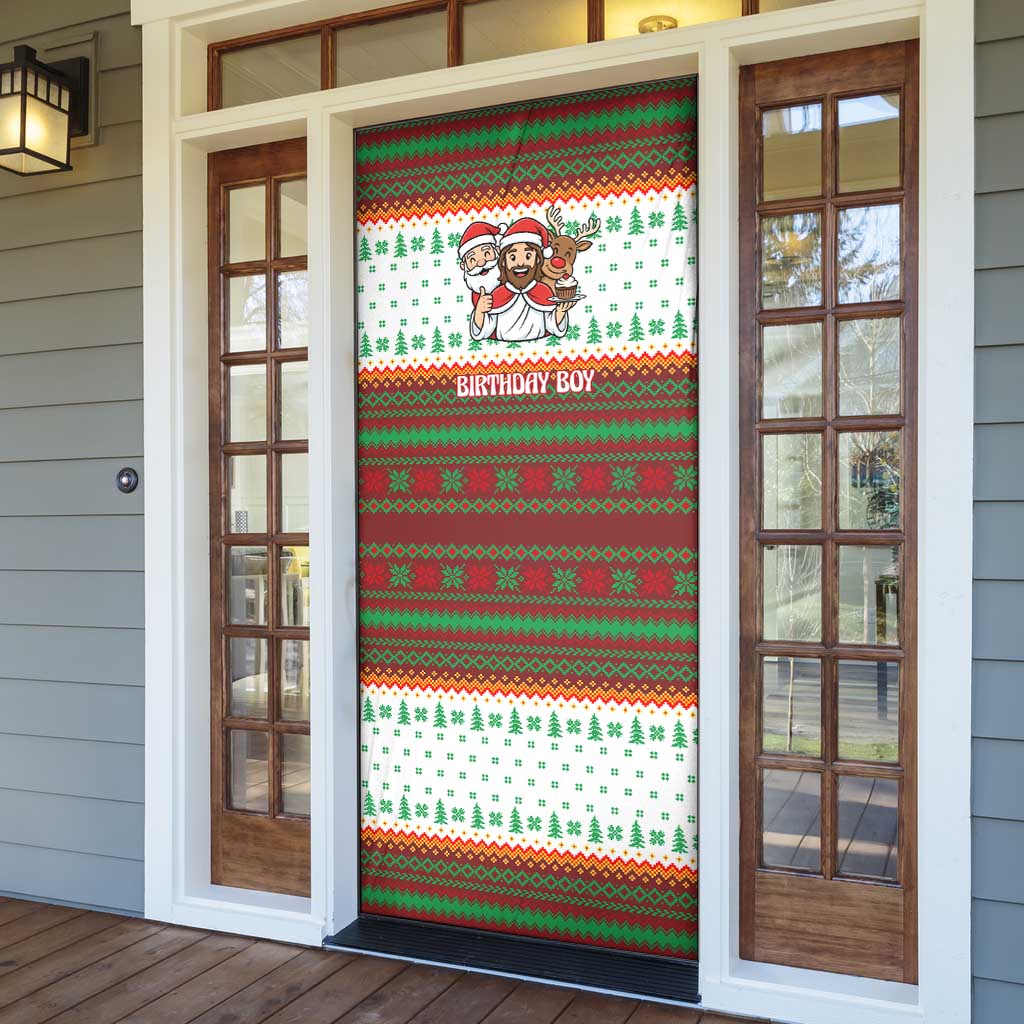 Christmas Jesus Birthday Boy Door Cover Xmas Holiday Patterns - Wonder Print Shop