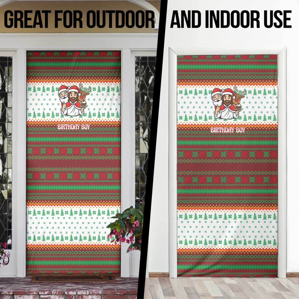 Christmas Jesus Birthday Boy Door Cover Xmas Holiday Patterns - Wonder Print Shop