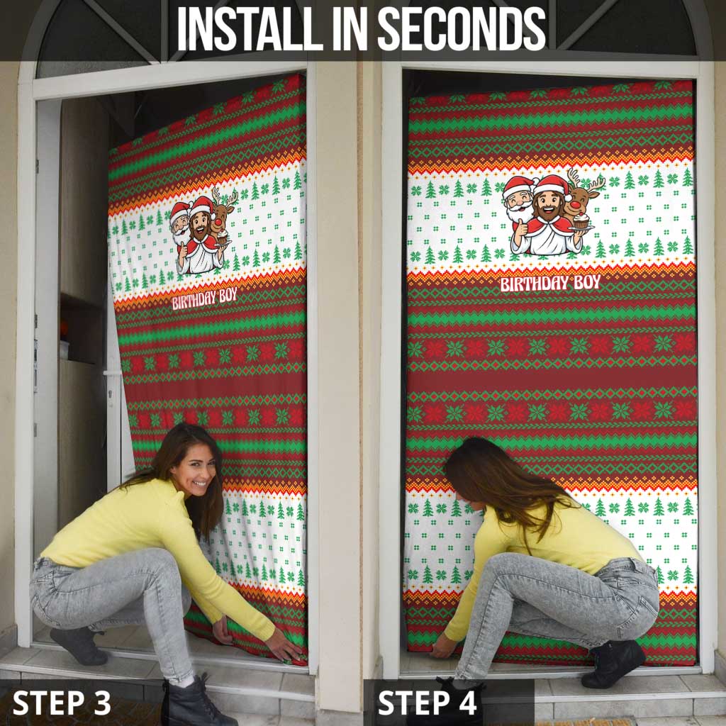 Christmas Jesus Birthday Boy Door Cover Xmas Holiday Patterns - Wonder Print Shop
