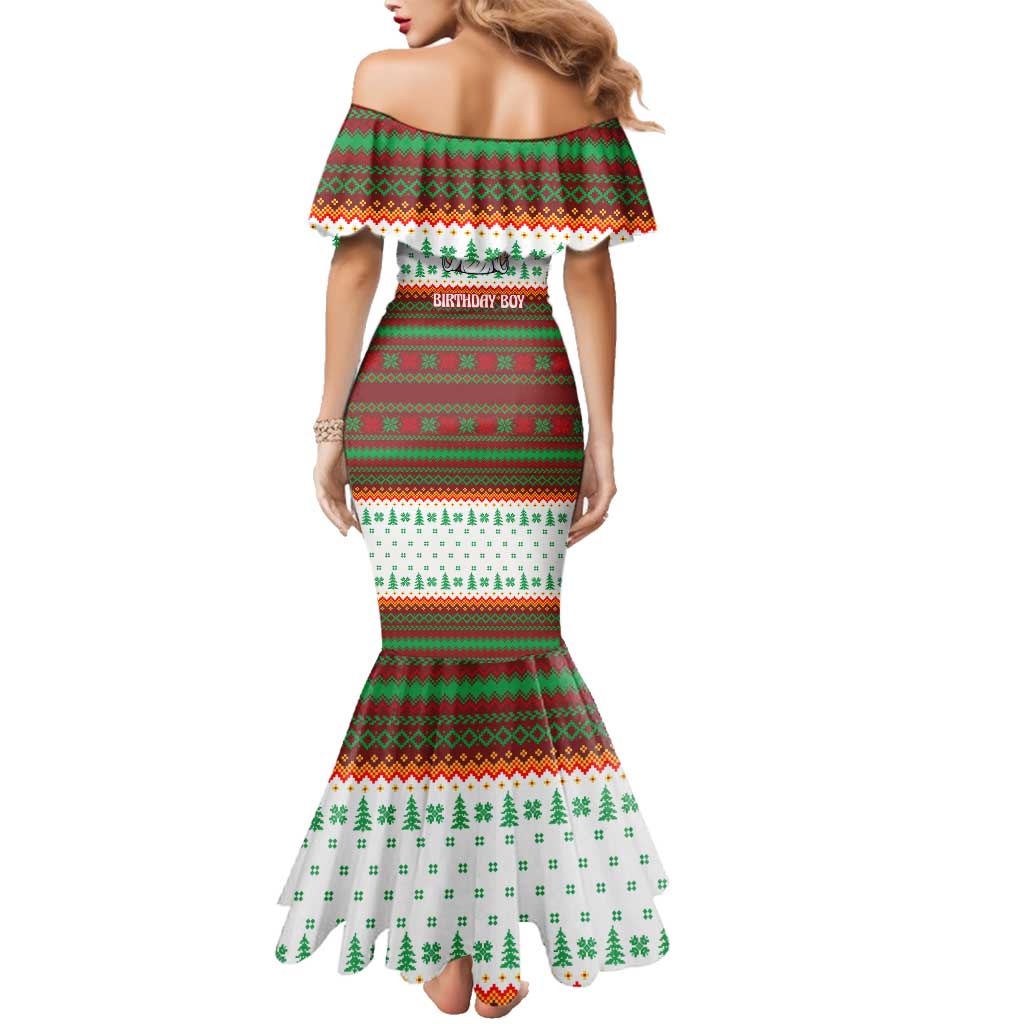 Christmas Jesus Birthday Boy Family Matching Mermaid Dress and Hawaiian Shirt Xmas Holiday Patterns - Wonder Print Shop