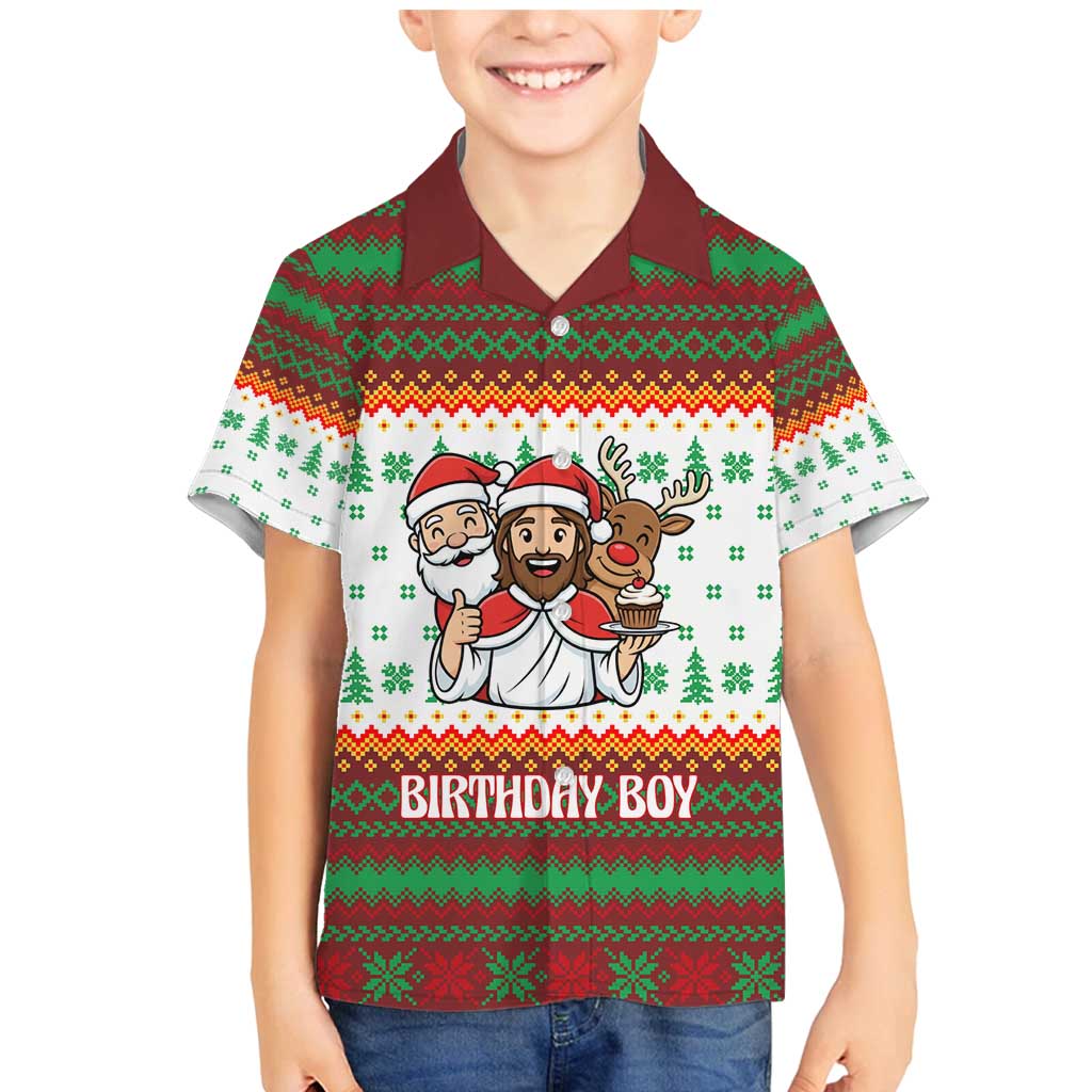 Christmas Jesus Birthday Boy Family Matching Mermaid Dress and Hawaiian Shirt Xmas Holiday Patterns - Wonder Print Shop