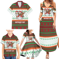 Christmas Jesus Birthday Boy Family Matching Summer Maxi Dress and Hawaiian Shirt Xmas Holiday Patterns - Wonder Print Shop