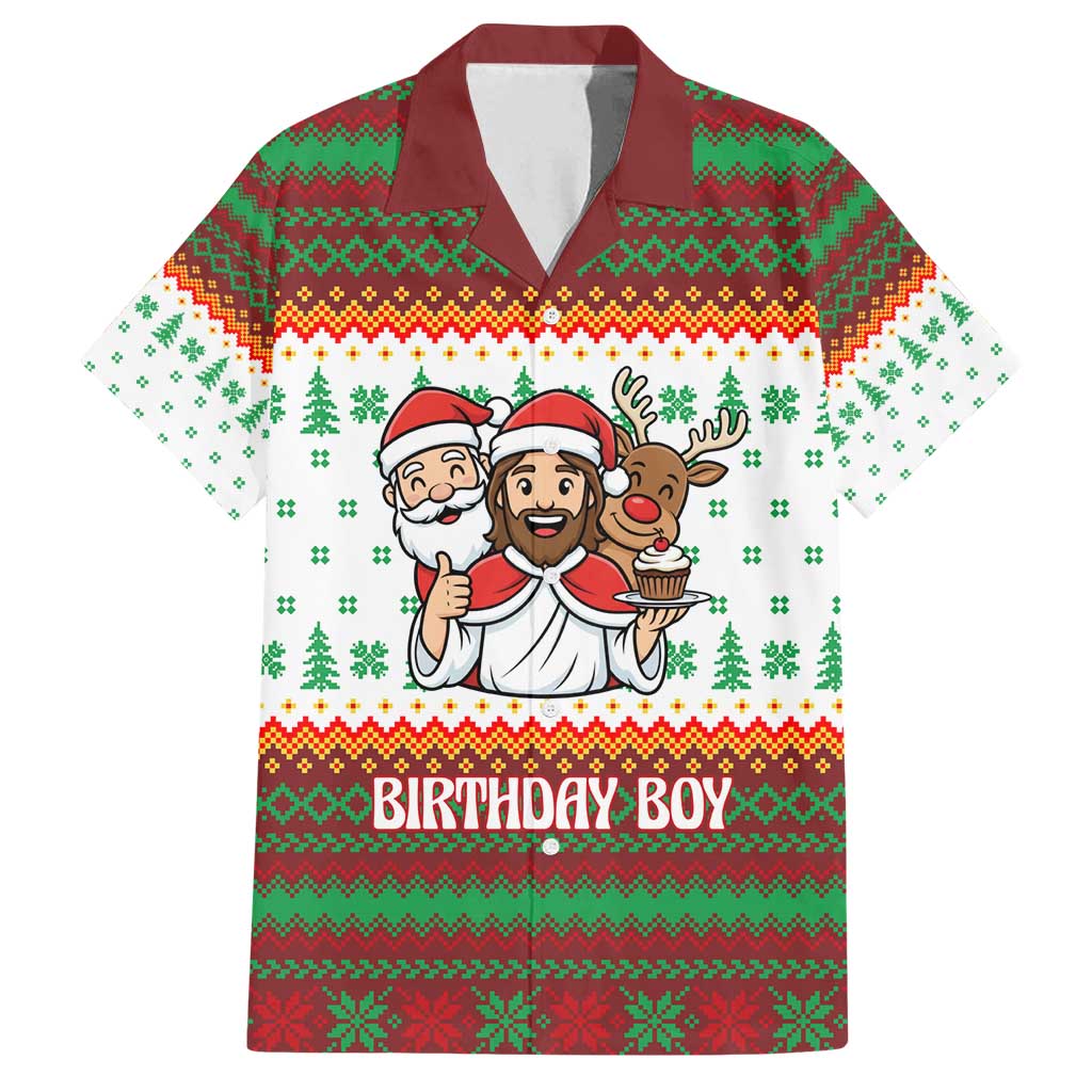 Christmas Jesus Birthday Boy Family Matching Summer Maxi Dress and Hawaiian Shirt Xmas Holiday Patterns - Wonder Print Shop