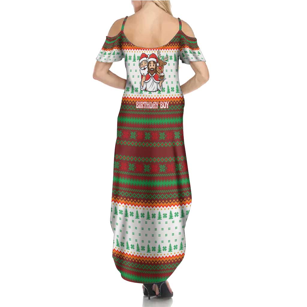 Christmas Jesus Birthday Boy Family Matching Summer Maxi Dress and Hawaiian Shirt Xmas Holiday Patterns - Wonder Print Shop