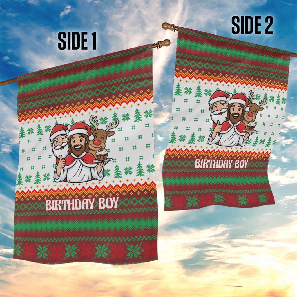 Christmas Jesus Birthday Boy Garden Flag Xmas Holiday Patterns - Wonder Print Shop