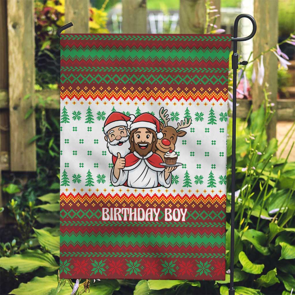 Christmas Jesus Birthday Boy Garden Flag Xmas Holiday Patterns - Wonder Print Shop