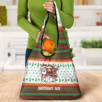 Christmas Jesus Birthday Boy Grocery Bag Xmas Holiday Patterns - Wonder Print Shop