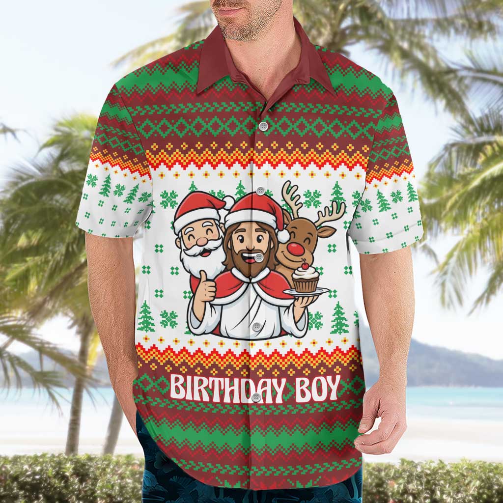 Christmas Jesus Birthday Boy Hawaiian Shirt Xmas Holiday Patterns - Wonder Print Shop