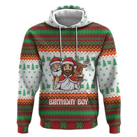 Christmas Jesus Birthday Boy Hoodie Xmas Holiday Patterns - Wonder Print Shop