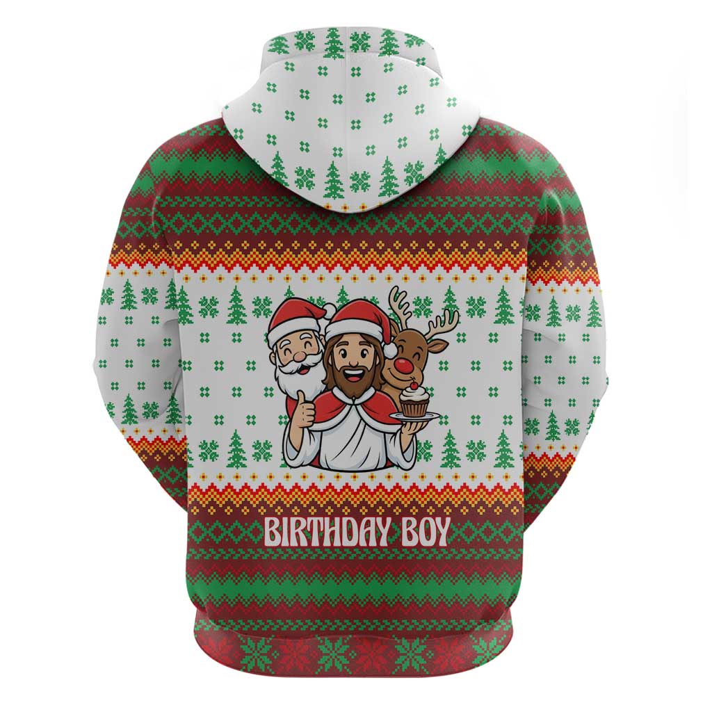 Christmas Jesus Birthday Boy Hoodie Xmas Holiday Patterns - Wonder Print Shop