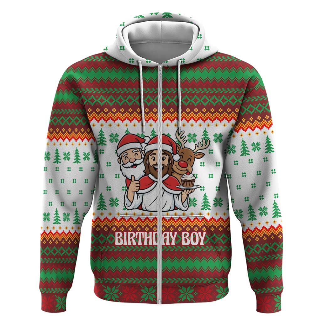 Christmas Jesus Birthday Boy Hoodie Xmas Holiday Patterns - Wonder Print Shop