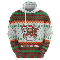 Christmas Jesus Birthday Boy Hoodie Xmas Holiday Patterns - Wonder Print Shop