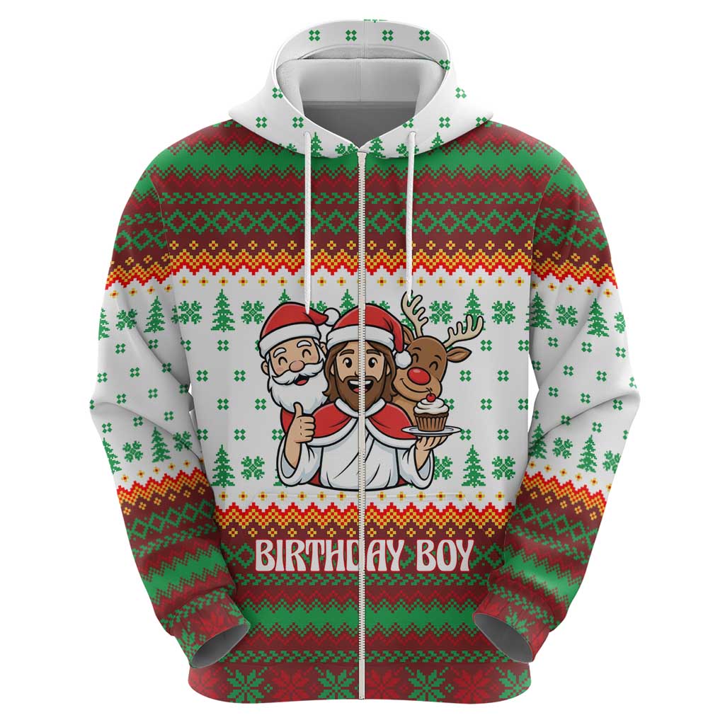 Christmas Jesus Birthday Boy Hoodie Xmas Holiday Patterns - Wonder Print Shop