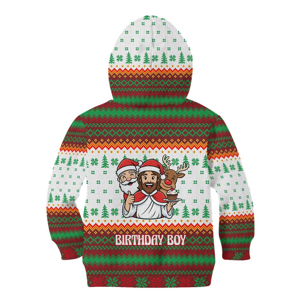 Christmas Jesus Birthday Boy Kid Hoodie Xmas Holiday Patterns - Wonder Print Shop