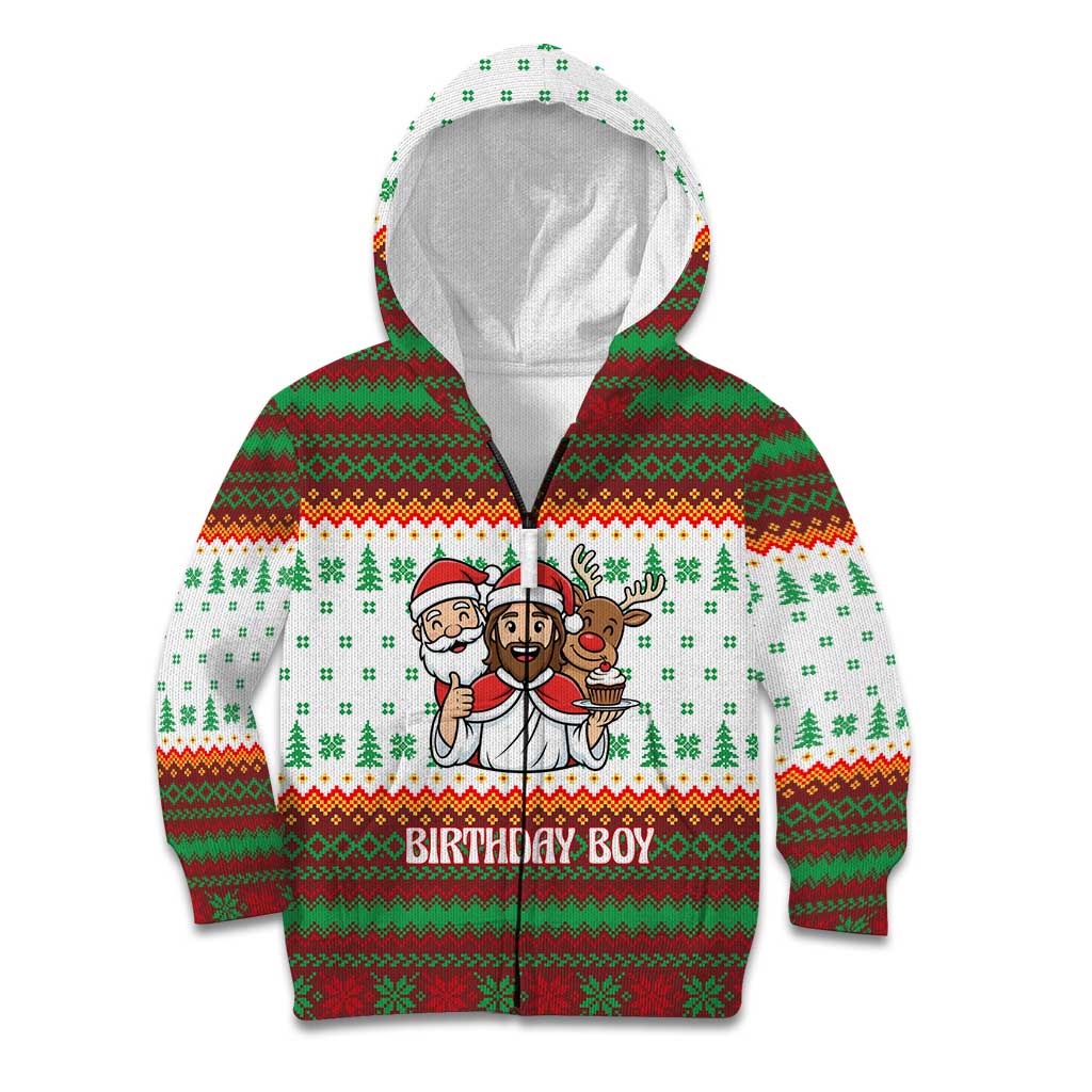 Christmas Jesus Birthday Boy Kid Hoodie Xmas Holiday Patterns - Wonder Print Shop