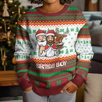 Christmas Jesus Birthday Boy Kid Ugly Christmas Sweater Xmas Holiday Patterns - Wonder Print Shop