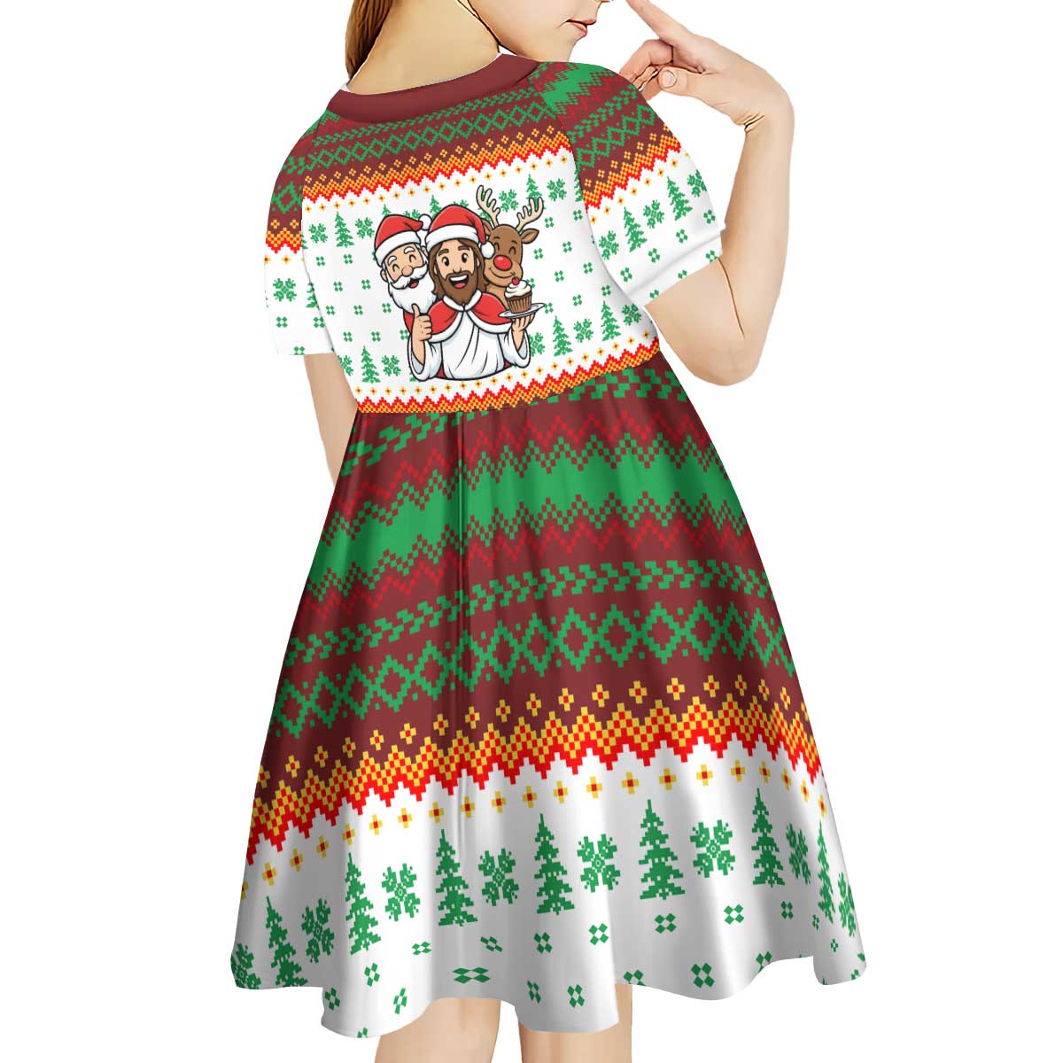 Christmas Jesus Birthday Boy Kid Short Sleeve Dress Xmas Holiday Patterns - Wonder Print Shop