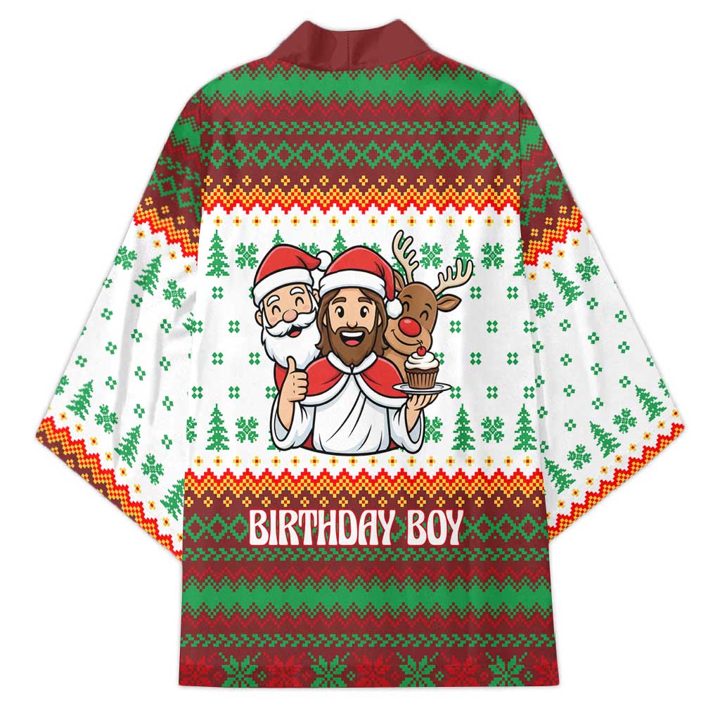 Christmas Jesus Birthday Boy Kimono Xmas Holiday Patterns - Wonder Print Shop