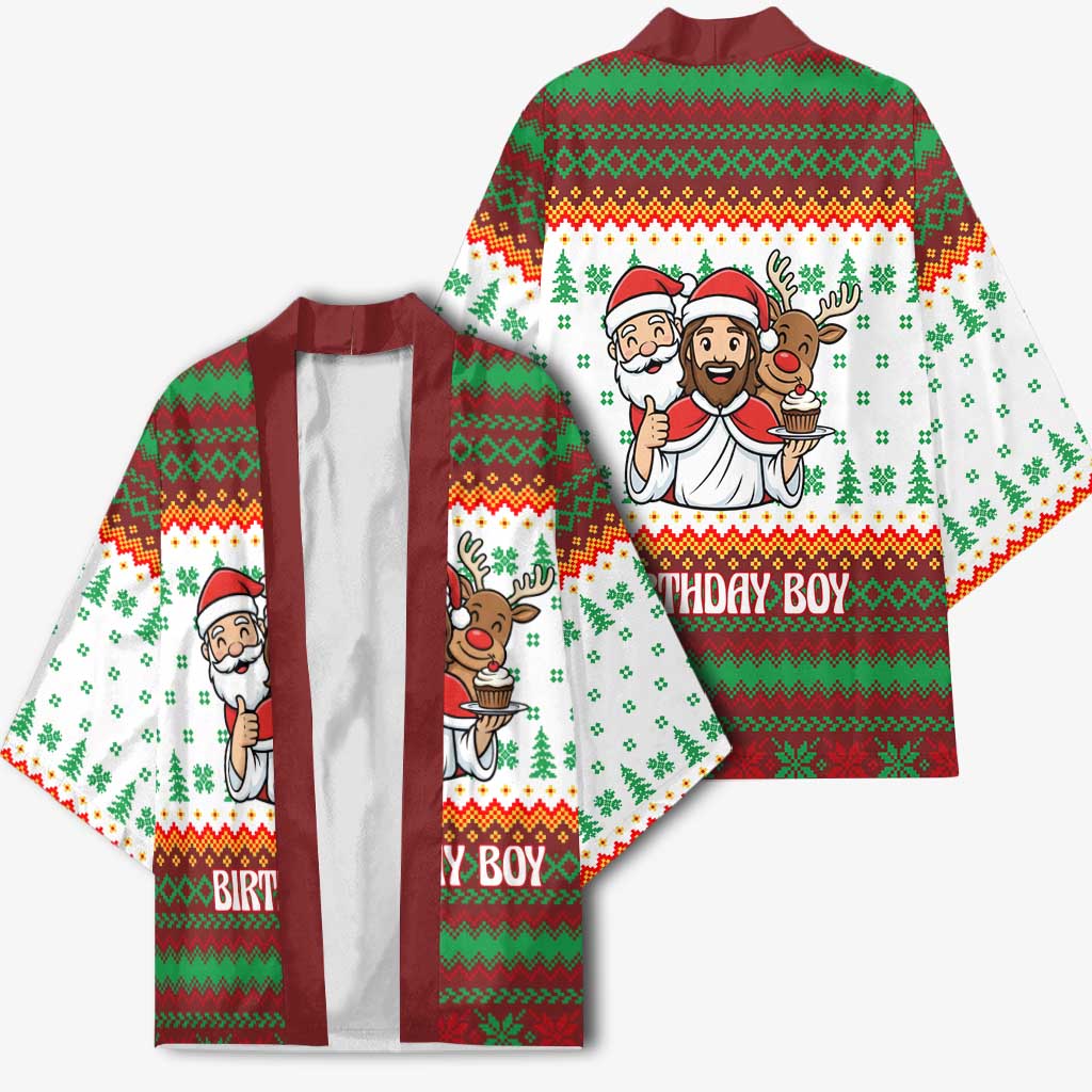 Christmas Jesus Birthday Boy Kimono Xmas Holiday Patterns - Wonder Print Shop
