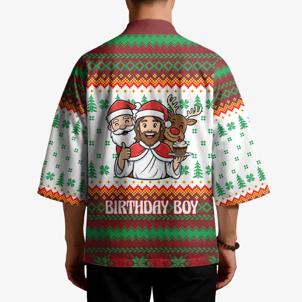 Christmas Jesus Birthday Boy Kimono Xmas Holiday Patterns - Wonder Print Shop