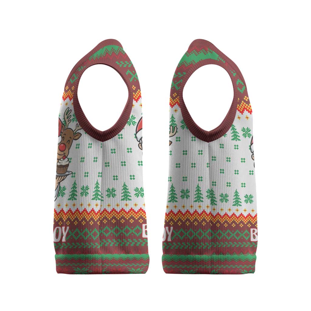 Christmas Jesus Birthday Boy Christmas Knitted V-Neck Vest Xmas Holiday Patterns - Wonder Print Shop