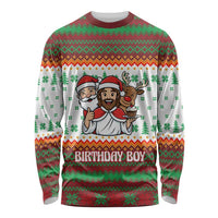Christmas Jesus Birthday Boy Long Sleeve Shirt Xmas Holiday Patterns - Wonder Print Shop
