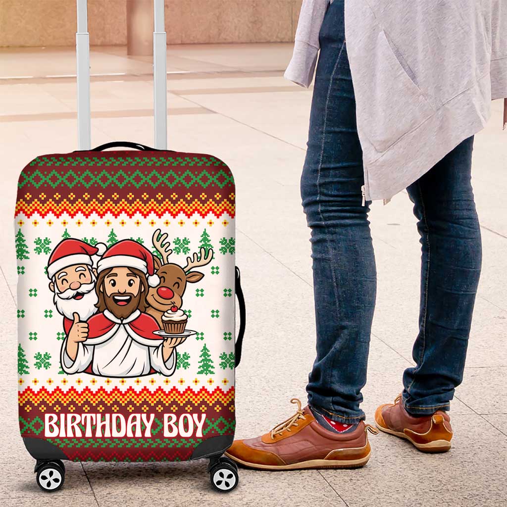 Christmas Jesus Birthday Boy Luggage Cover Xmas Holiday Patterns - Wonder Print Shop