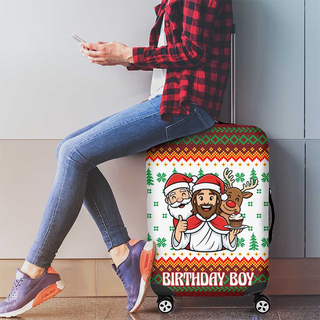 Christmas Jesus Birthday Boy Luggage Cover Xmas Holiday Patterns - Wonder Print Shop