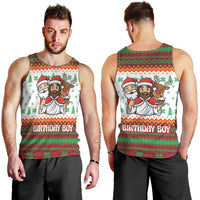 Christmas Jesus Birthday Boy Men Tank Top Xmas Holiday Patterns - Wonder Print Shop