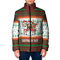 Christmas Jesus Birthday Boy Padded Jacket Xmas Holiday Patterns - Wonder Print Shop