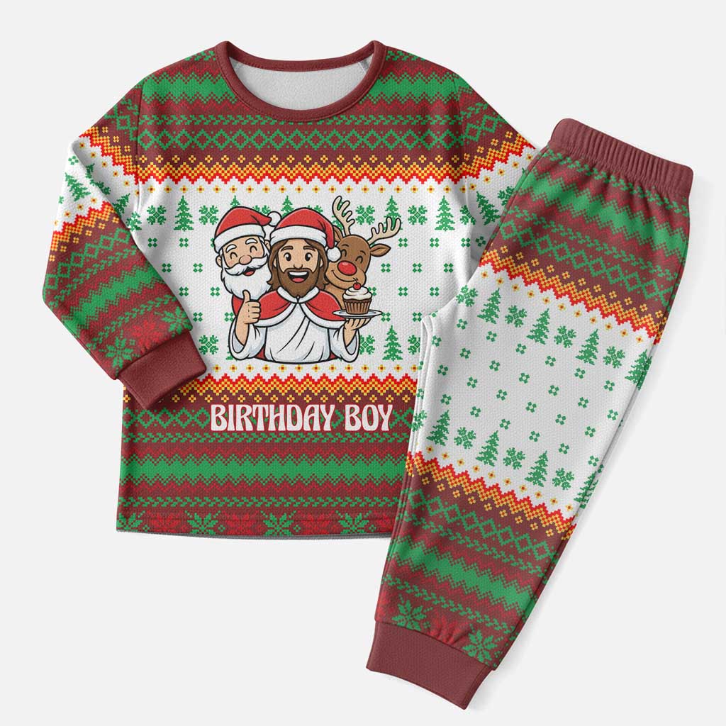 Christmas Jesus Birthday Boy Christmas Pajama Set Xmas Holiday Patterns - Wonder Print Shop