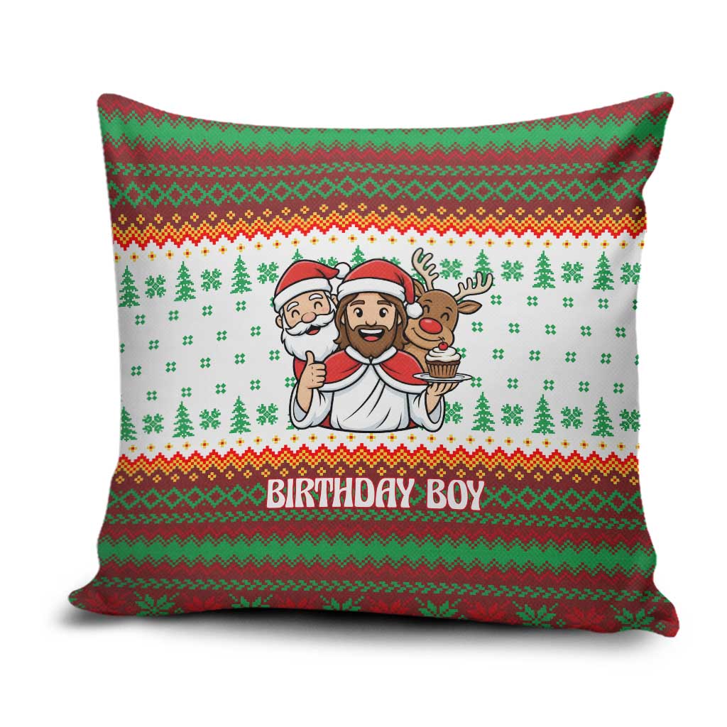 Christmas Jesus Birthday Boy Pillow Cover Xmas Holiday Patterns - Wonder Print Shop