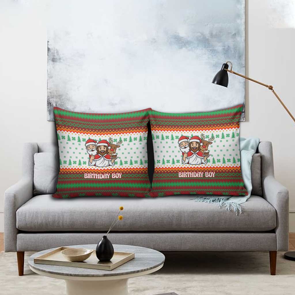 Christmas Jesus Birthday Boy Pillow Cover Xmas Holiday Patterns - Wonder Print Shop