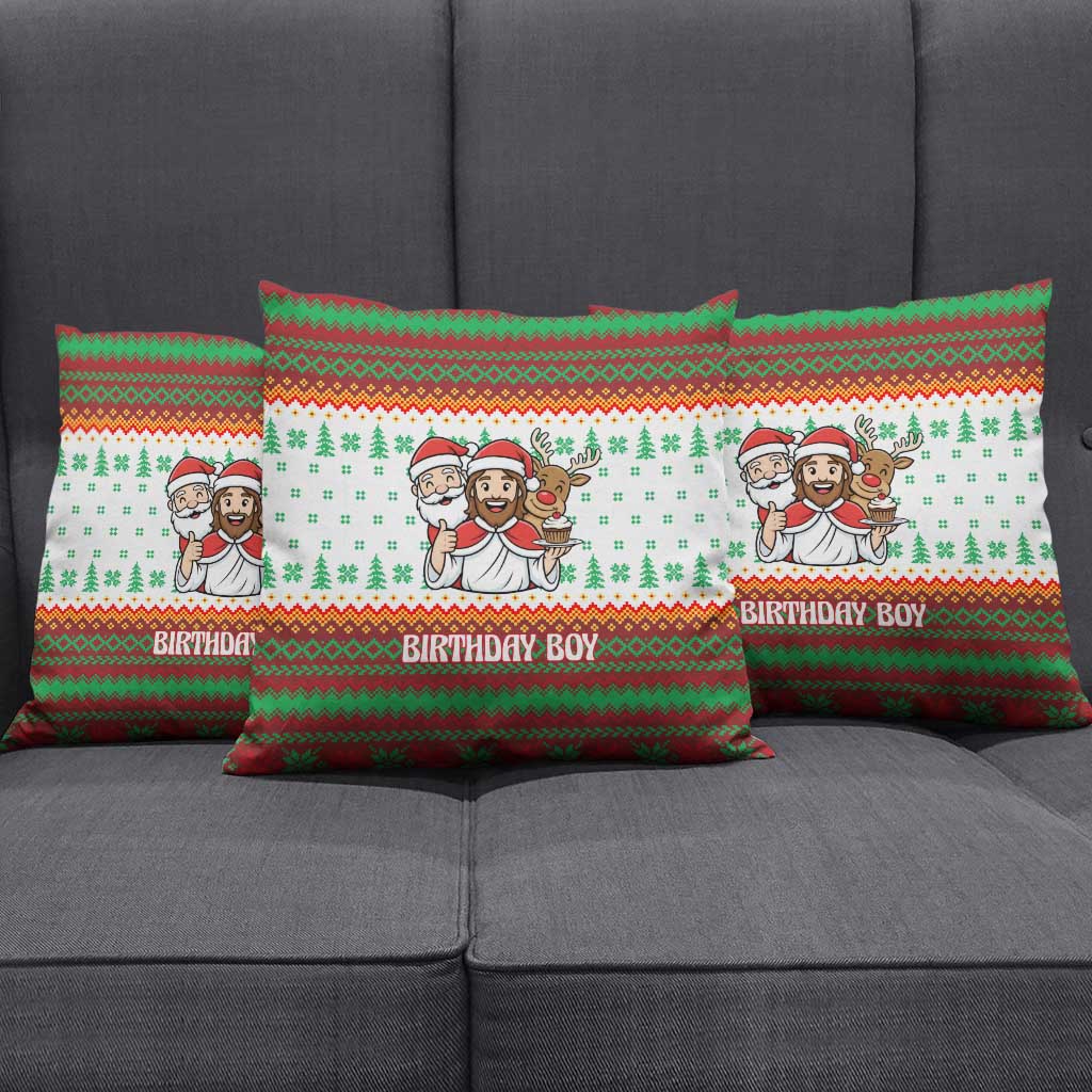 Christmas Jesus Birthday Boy Pillow Cover Xmas Holiday Patterns - Wonder Print Shop