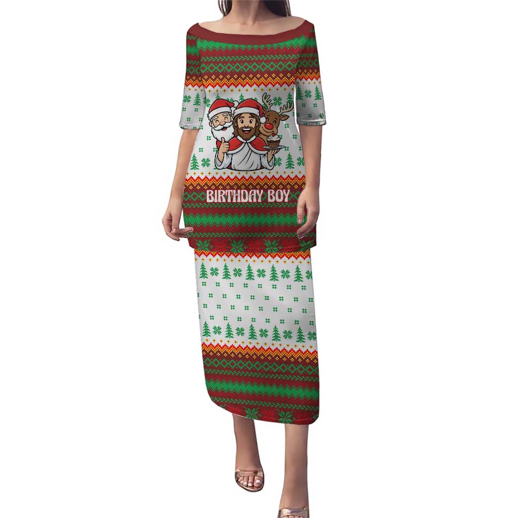Christmas Jesus Birthday Boy Puletasi Xmas Holiday Patterns - Wonder Print Shop