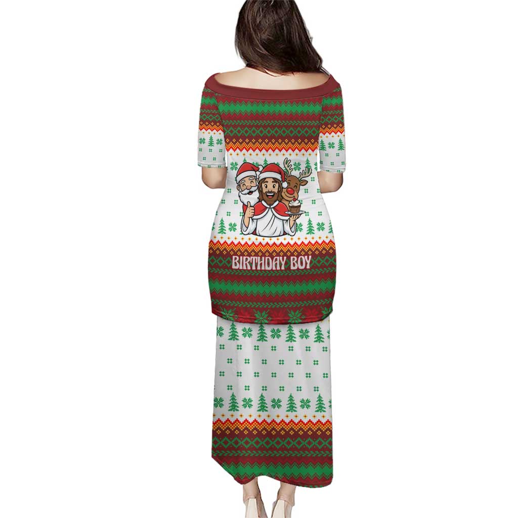 Christmas Jesus Birthday Boy Puletasi Xmas Holiday Patterns - Wonder Print Shop
