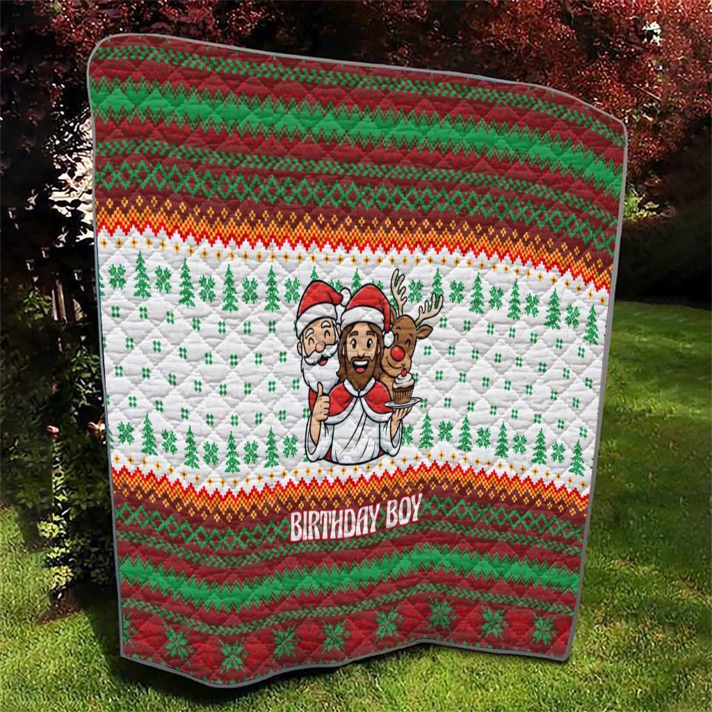 Christmas Jesus Birthday Boy Quilt Xmas Holiday Patterns - Wonder Print Shop
