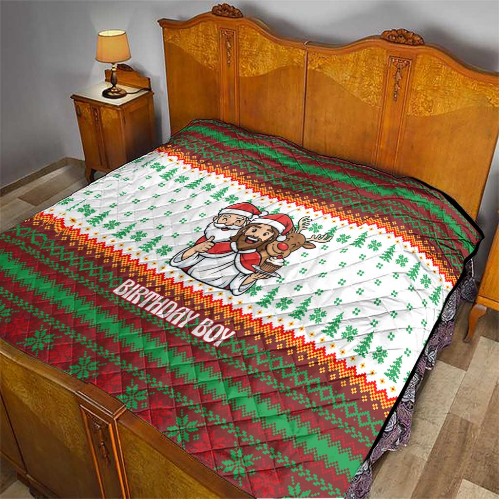 Christmas Jesus Birthday Boy Quilt Xmas Holiday Patterns - Wonder Print Shop