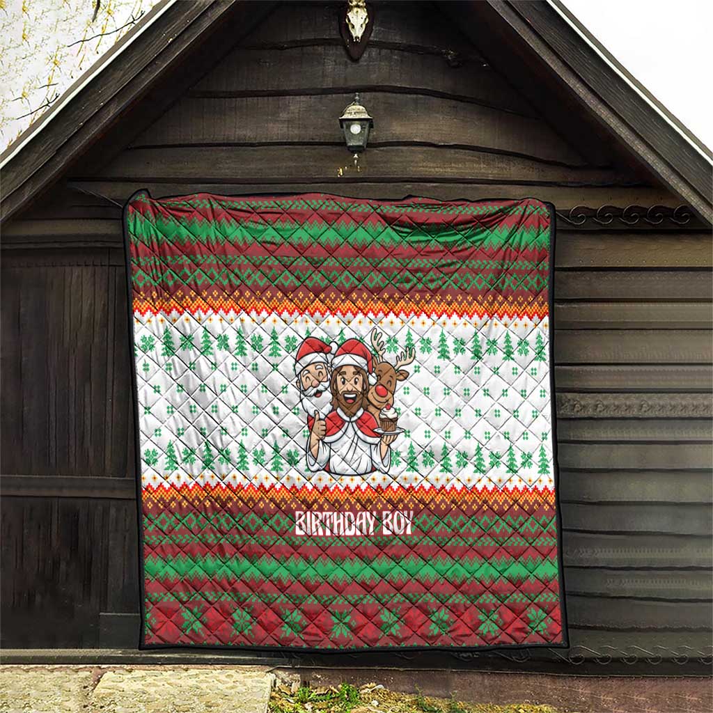 Christmas Jesus Birthday Boy Quilt Xmas Holiday Patterns - Wonder Print Shop