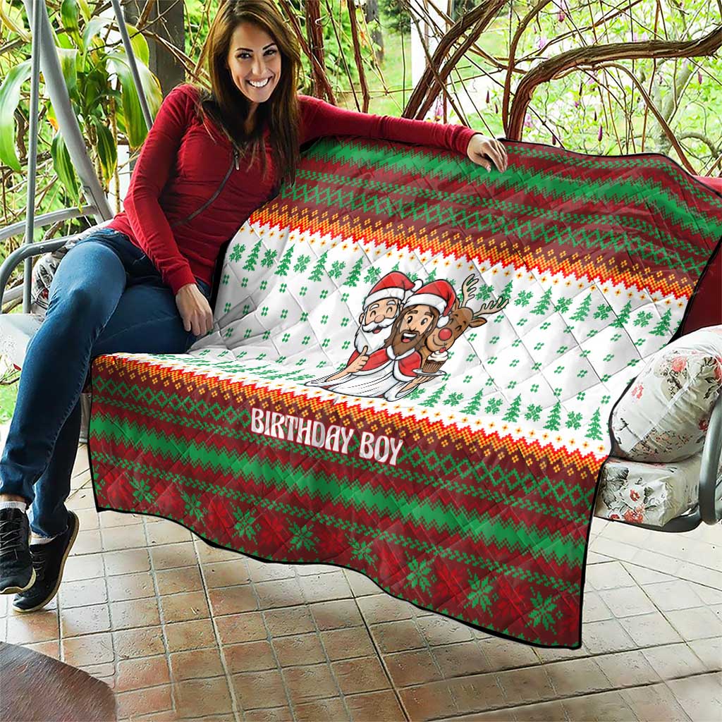 Christmas Jesus Birthday Boy Quilt Xmas Holiday Patterns - Wonder Print Shop
