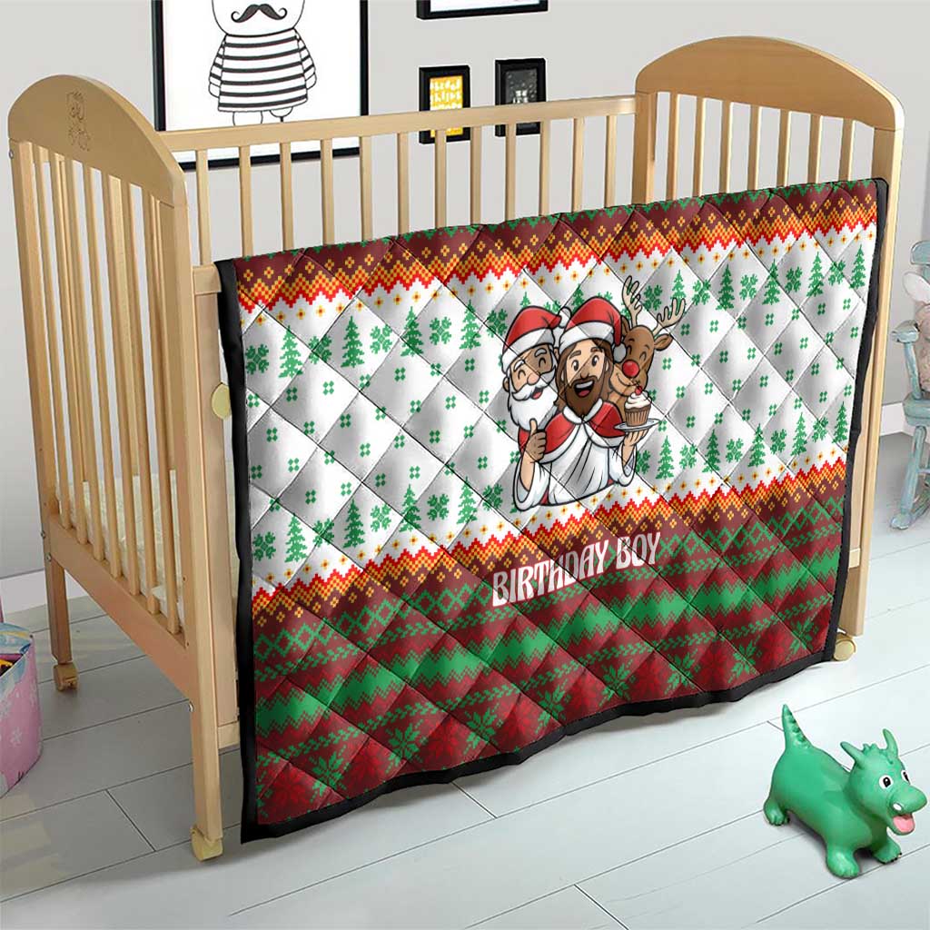 Christmas Jesus Birthday Boy Quilt Xmas Holiday Patterns - Wonder Print Shop
